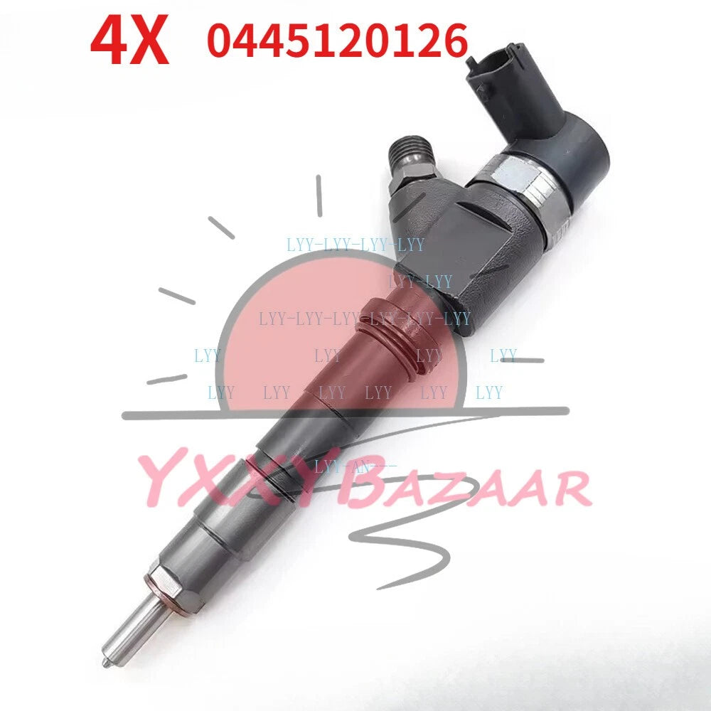 4X 0445120126 Fuel Injector for Bosch Mitsubishi YN33CRD Kobelco SK135-8 SK140-8