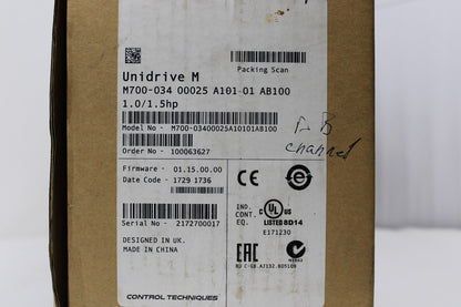 new Emerson M700-034 00025 A101 00 AB100 Drive M70003400025A10100AB100 - EMERSON