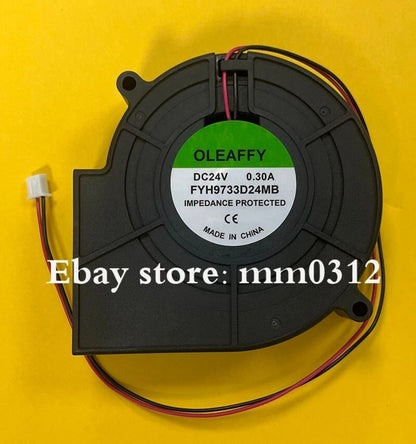 OLEAFFY FYH9733D24MB DC24V 0.30A 10CM 2-Wire Turbo Cooling Fan