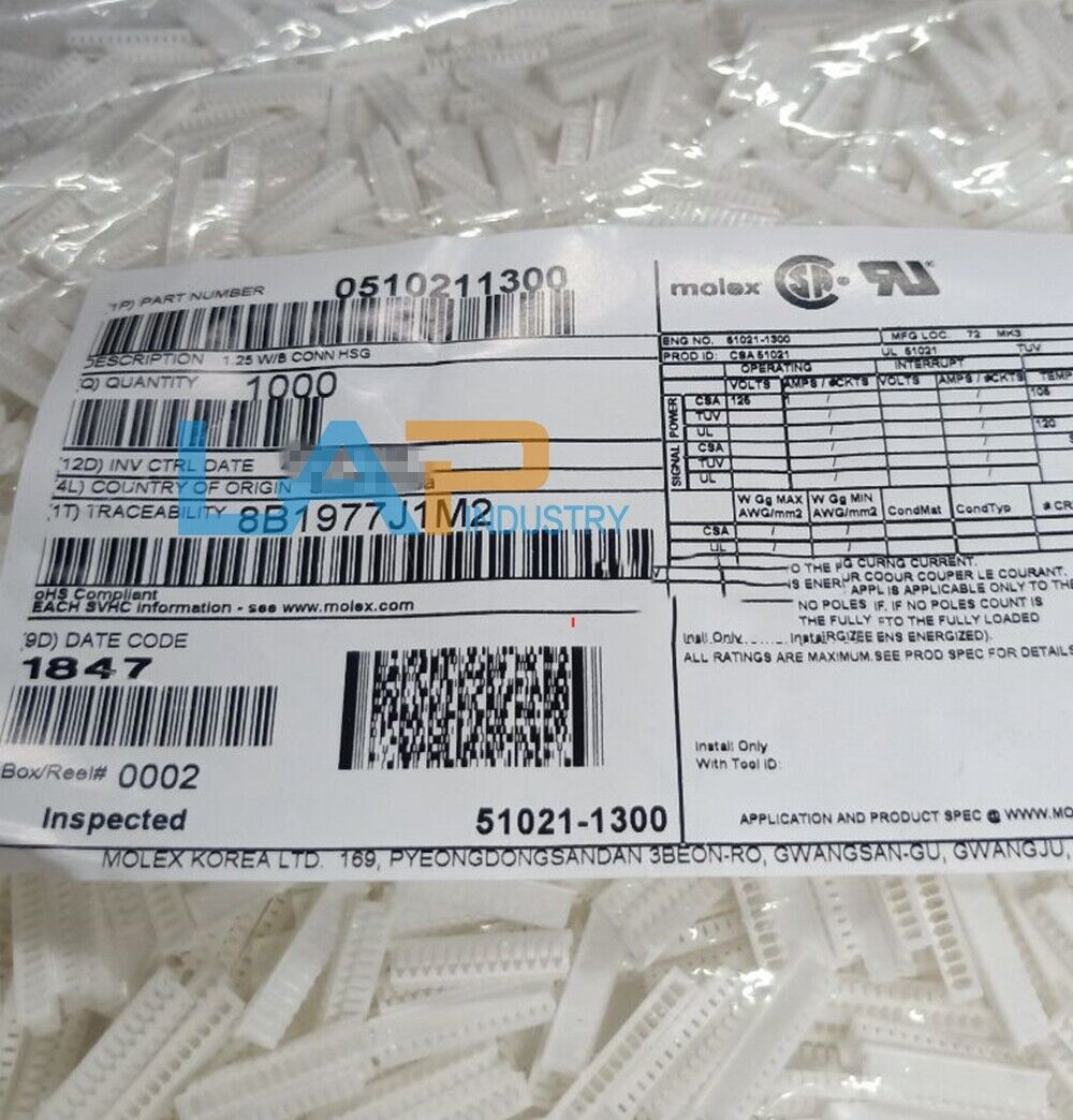 1000PCS/BAG FOR Connector 51021-1300 510211300 Plastic shell 13P 1.25mm pitch koeed