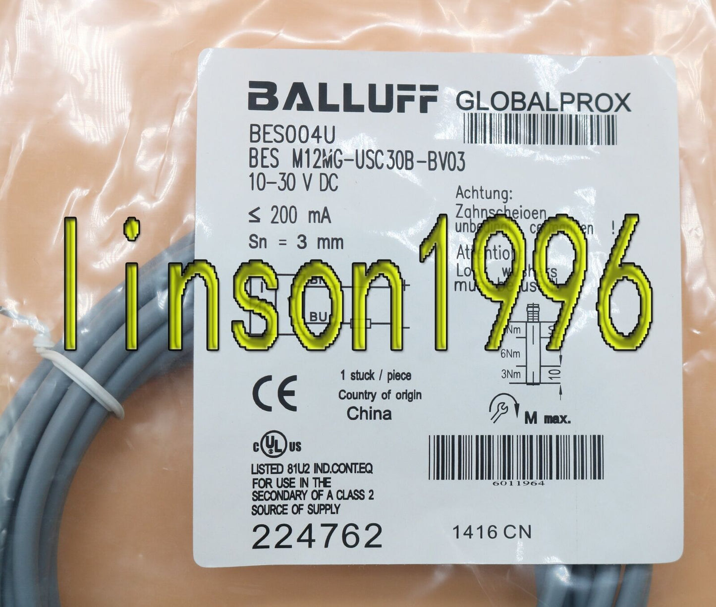 Proximity sensor BES M12MG-USC30B-BV03 - BALLUFF