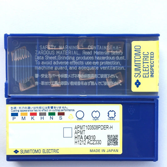 10PCS APMT103508PDER-H CNC Carbide Inserts for ACZ330 CNC Blade - SUMITOMO