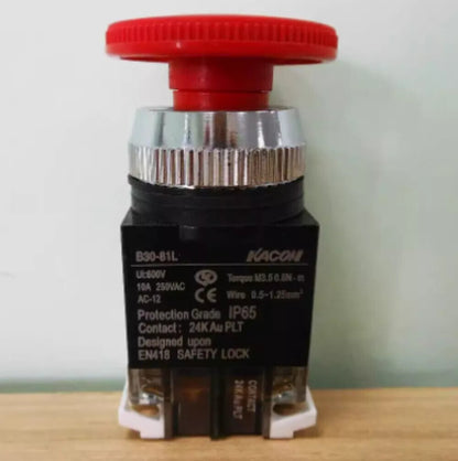 1Pcs Kacon B30-81L emergency stop Switch button 10A 250V 600V IP65