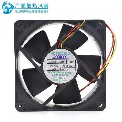 1pcs  MECHATRONICS G1238S48B1 DC48V 0.08A 3-wire cooling fan