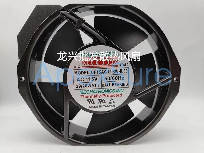 MECHATRONICS UF15AC12 BWHL36 AC115V 29/28W 172*150*38MM Cabinet Cooling Fan