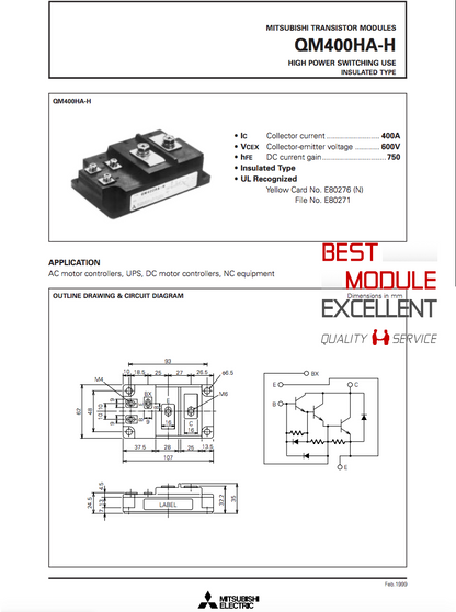 new 1PCS MITSUBISHI QM400HA-H power supply module Quality Assurance - MITSUBISHI