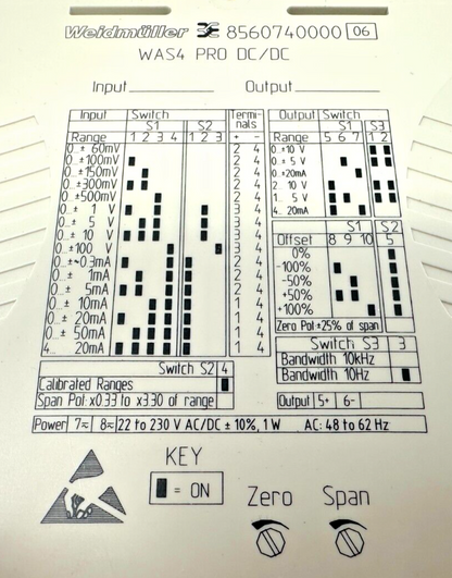 used Weidmuller 8560740000 Signal Conditioner - WEIDMULLER