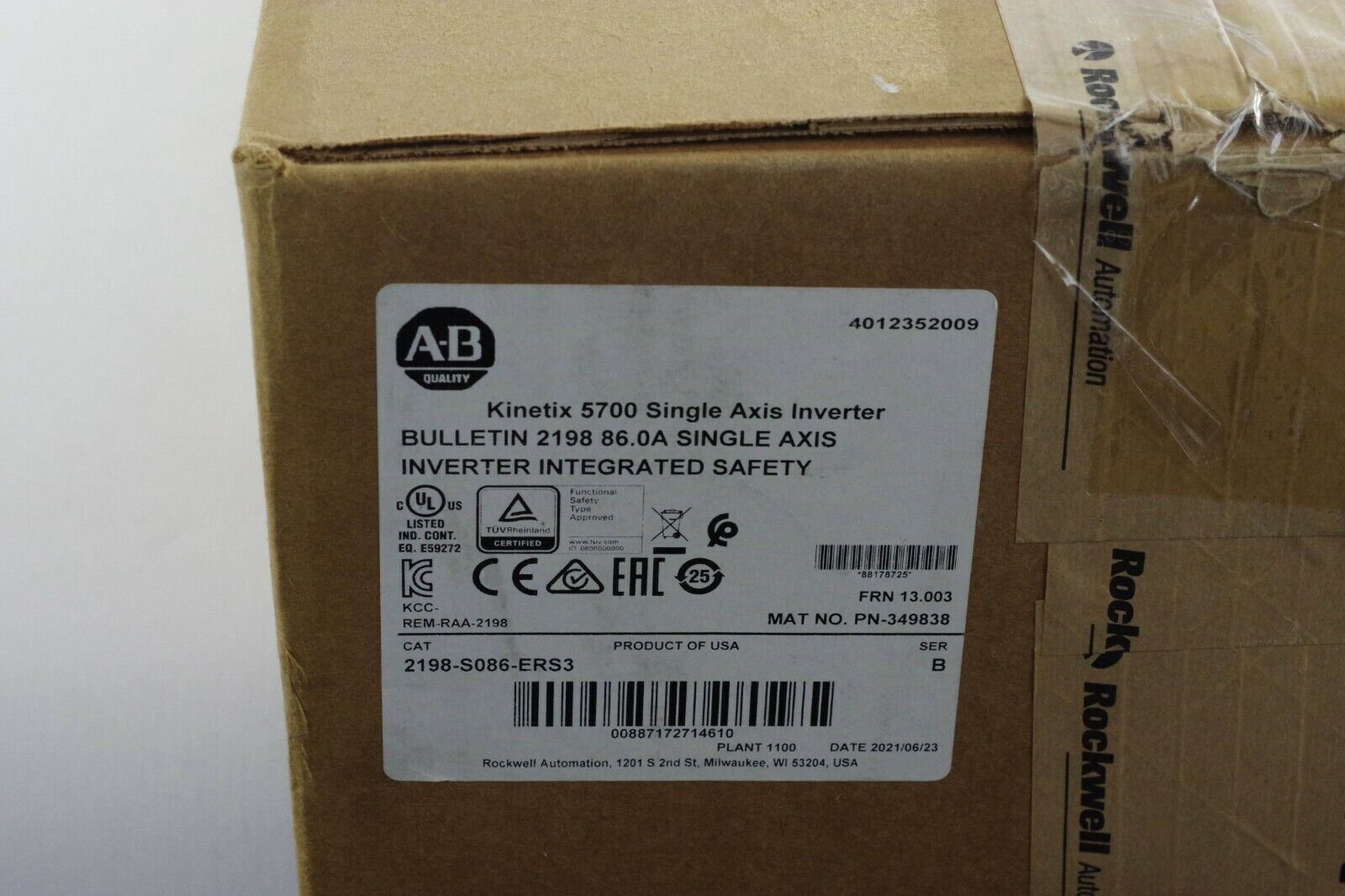Sealed Allen Bradley Kinetix 5700 Inverter AB – 2198S086ERS3 - ALLEN BRADLEY