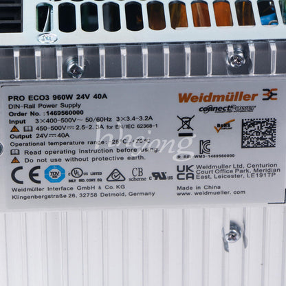 new Weidmüller Power Supply 1469560000 PRO ECO3 960W 24V 40A - WEIDMÜLLER