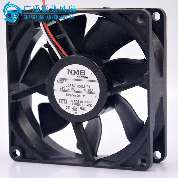 NMB 08025SS-24M-EL 8025 DC24V 0.10A 8CM 3-Wire Inverter Cooling Fan