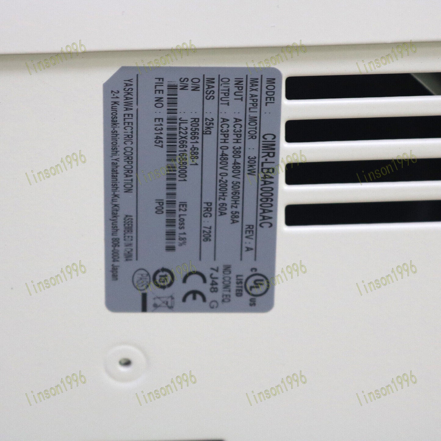 new ONE Yaskawa Inverter Model: CIMR-LB4A0060AAC, 30KW, 1-Year Warranty - YASKAWA