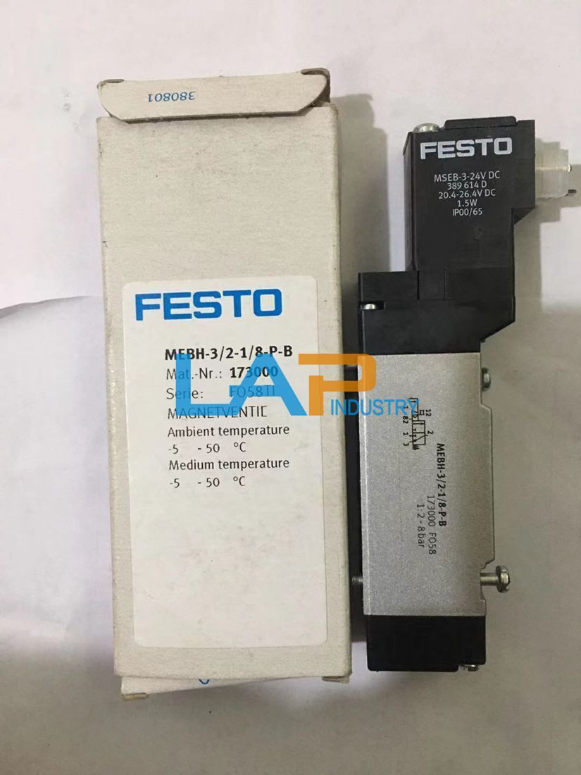 FESTO MEBH-3/2-1/8-P-B 173000 Solenoid Valve - 1PCS New - FESTO