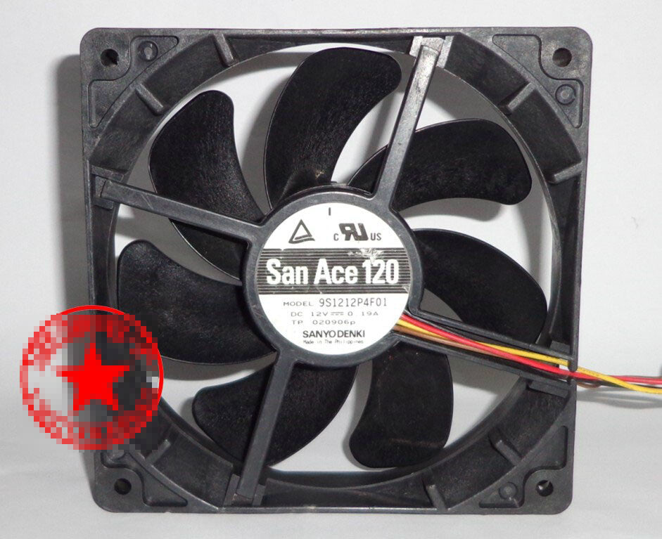 1pcs Sanyo 9S1212P4F01 san ace 120 12CM 12V 0.19A 4-wire 12 cm fan