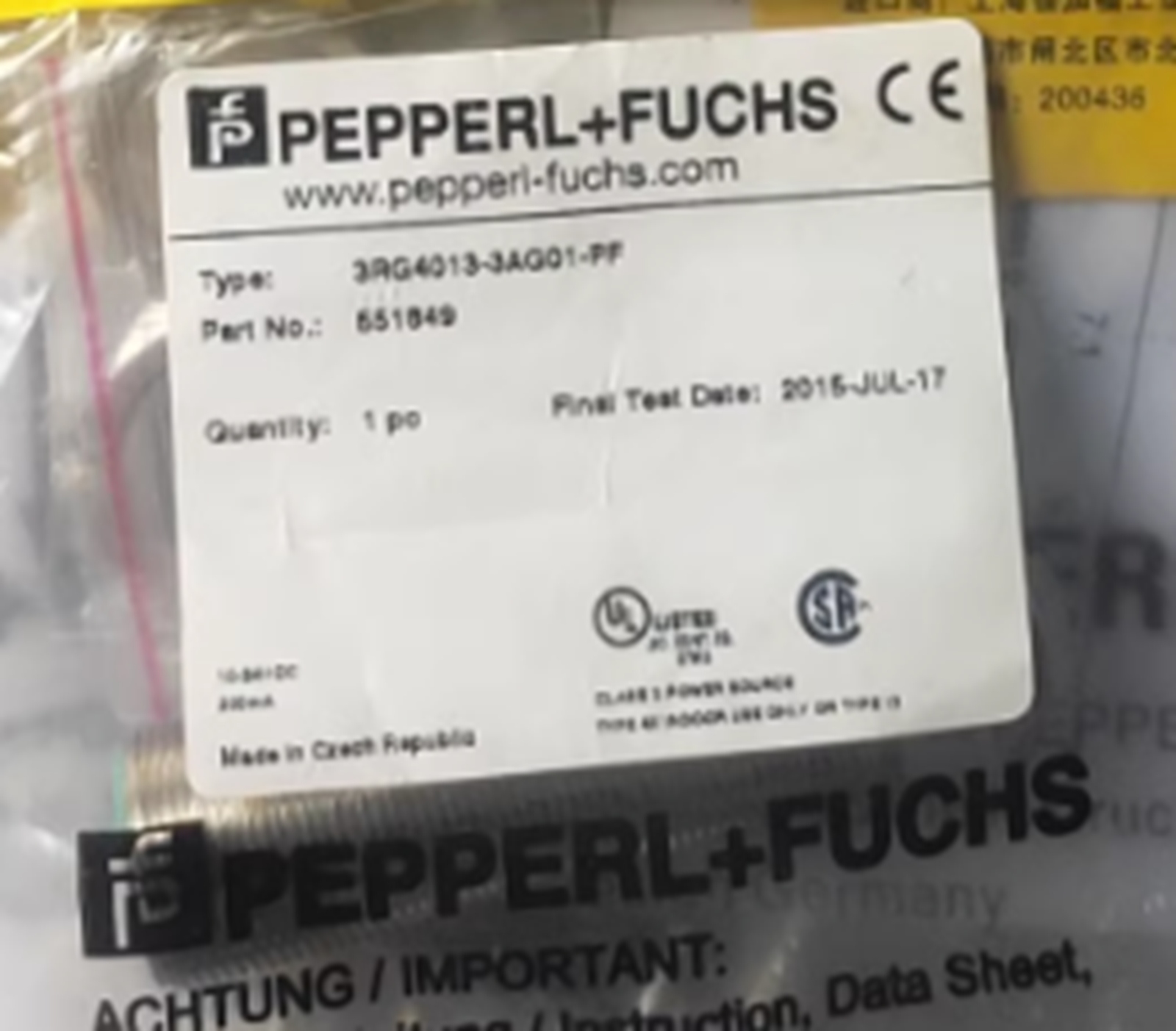 PEPPERL+FUCHS 3RG4013-3AG01-PF Proximity Switch - PEPPERL+FUCHS