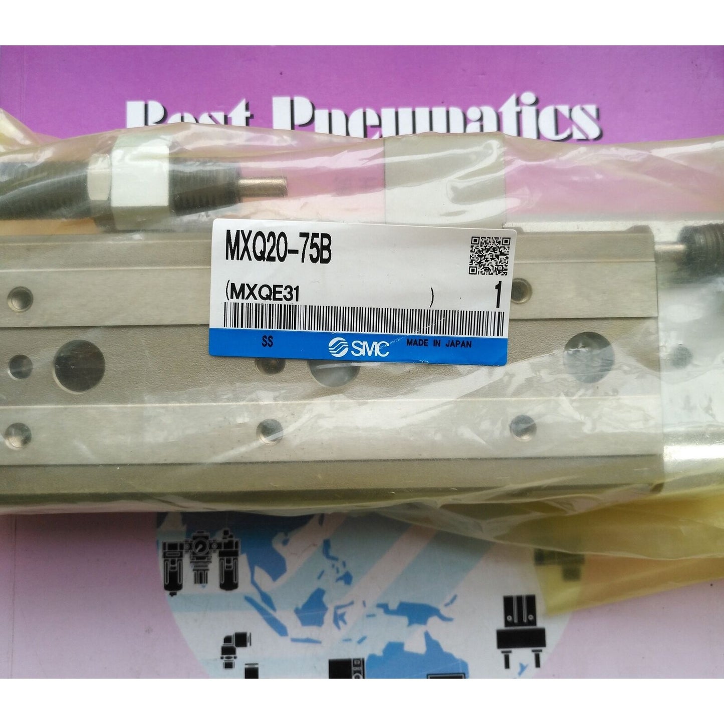 SMC Pneumatic Slide Cylinder MXQ20-75B - SMC