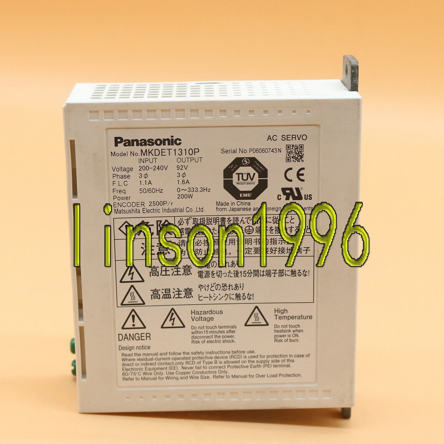 MKDET1310P AC Servo Drive Panasonic Tested - PANASONIC