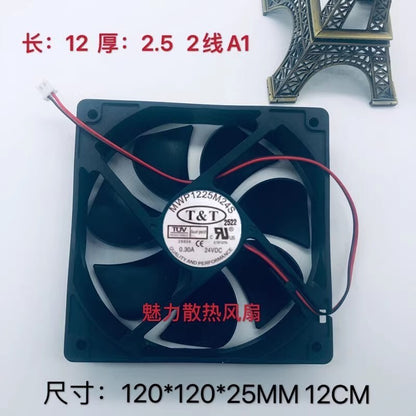 T&T MWP1225M24S 12025 DC24V 0.30A 12CM 2-Wire Inverter Cooling Fan