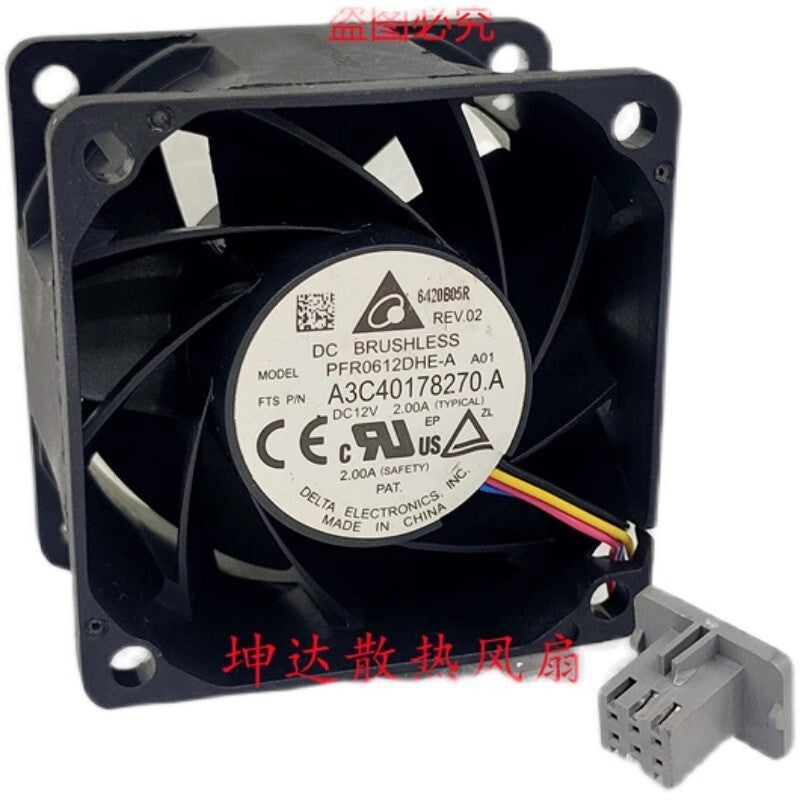Delta PFR0612DHE 6038 DC12V 2.00A 6CM 4-Pin High RPM High Airflow Cooling Fan