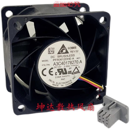Delta PFR0612DHE 6038 DC12V 2.00A 6CM 4-Pin High RPM High Airflow Cooling Fan