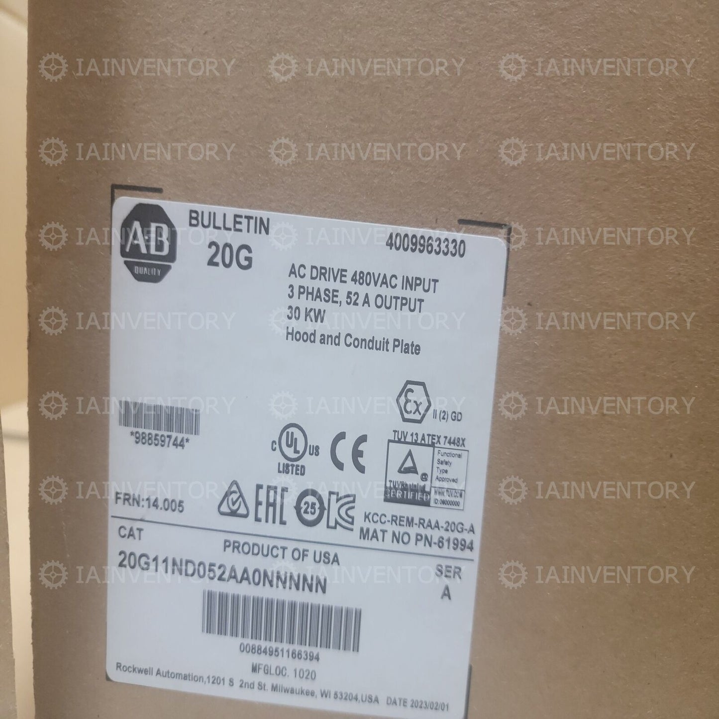 New Allen Bradley 20G11ND052AA Fast One-Year - ALLEN BRADLEY