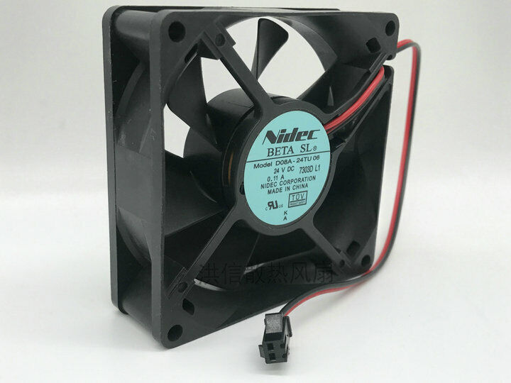 new 1 pcs Nidec BETASL Fan D08A-24TU 06 DC 24V 0.11A 8CM 8025 2 Pin - NIDEC
