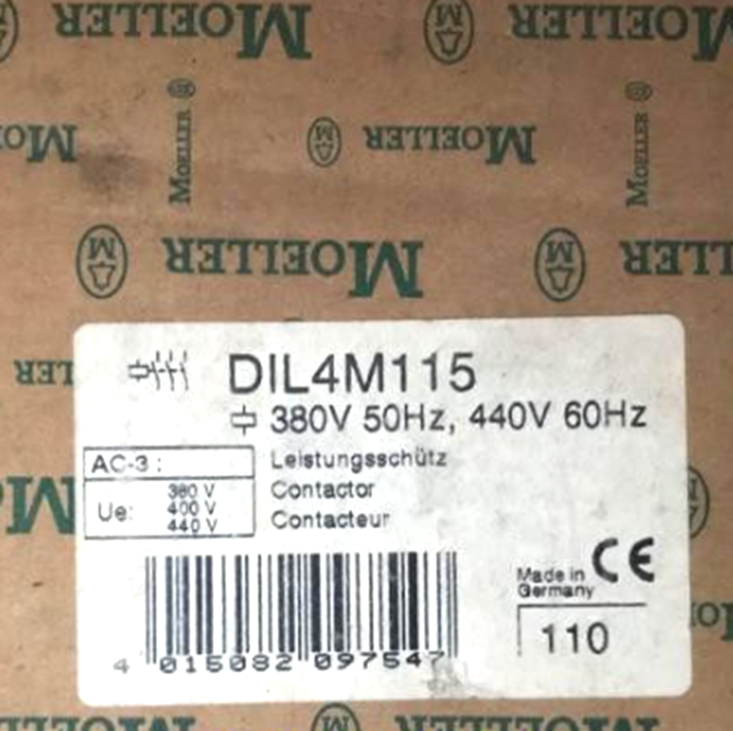 EATON MOELLER DIL4M115 Contactor 50Hz 380V - EATON MOELLER
