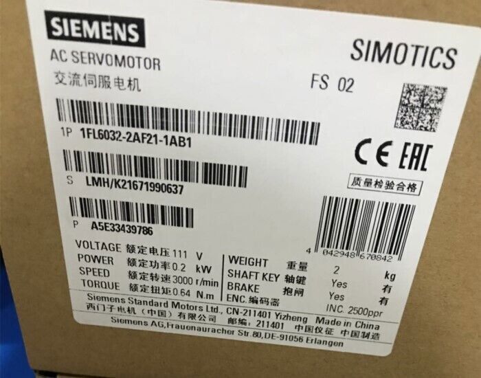 new 1PC  Siemens 1FL6032-2AF21-1AB1 Servo Motor In Box ping