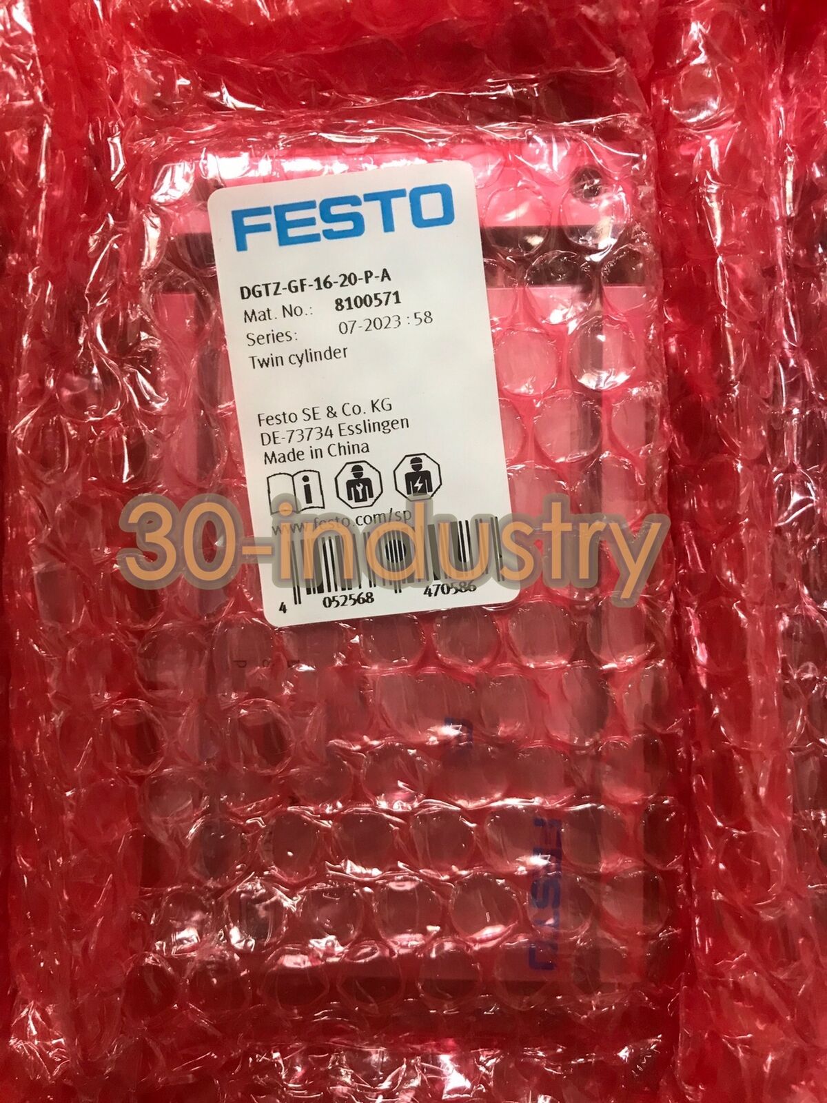 FESTO DGTZ-GF-16-20-P-A Double Piston Cylinder - 1 Piece - FESTO