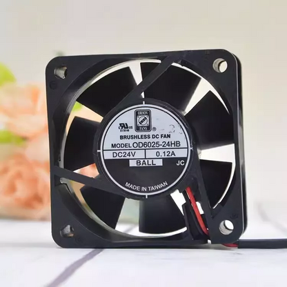 new ORION FAN OD6025-24HB 6025 DC24V 0.12A 6CM 2-Wire Dual Ball Cooling Fan