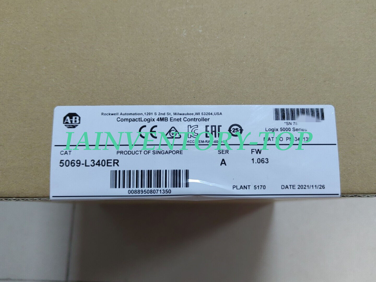 Allen Bradley 5069-L340ER FW 1.063 ENET Controller Sealed New Factory - ALLEN BRADLEY