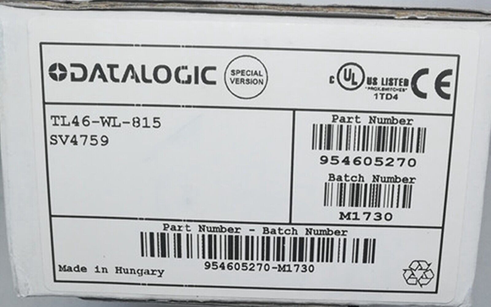 new  DATALOGIC TL46-WL-815 Color sensor