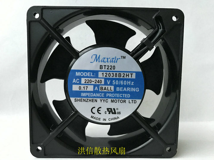 1pcs  Maxair BT220 12038B2HT AC220-240V 50/60Hz 0.17A fan