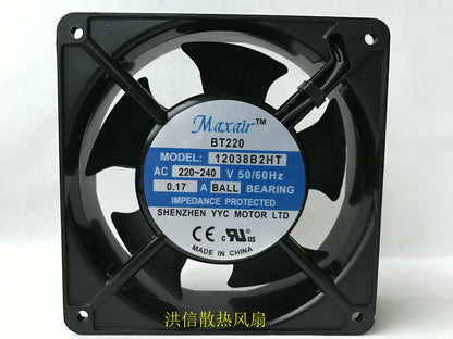 1pcs  Maxair BT220 12038B2HT AC220-240V 50/60Hz 0.17A fan