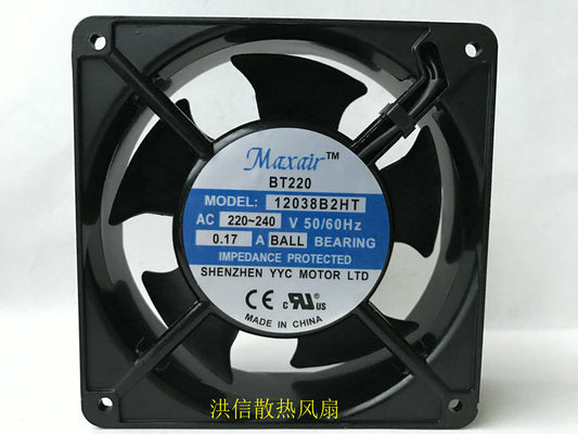1pcs  Maxair BT220 12038B2HT AC220-240V 50/60Hz 0.17A fan
