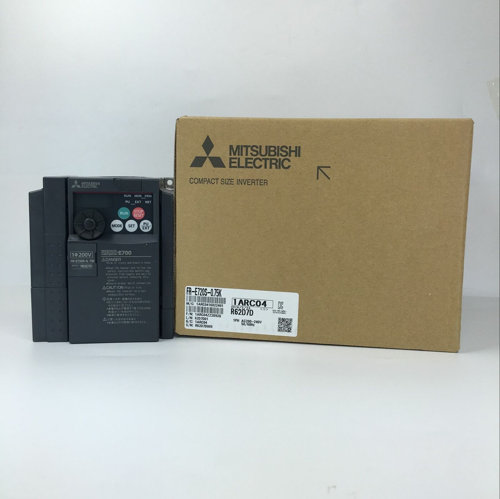 Mitsubishi 1PC Inverter FR-E720S 0.75K 220V One-Year Warranty - MITSUBISHI