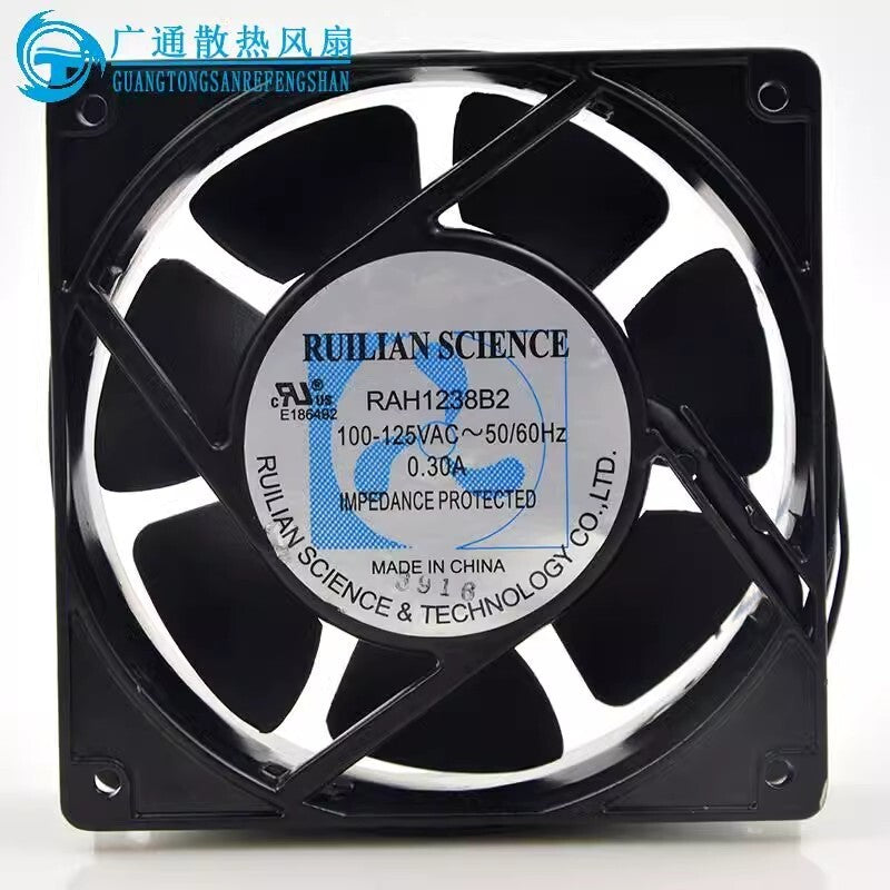 RUILIAN SCIENCE RAH1238B2 100v-125v 0.30A 12CM Aluminum Frame Fan