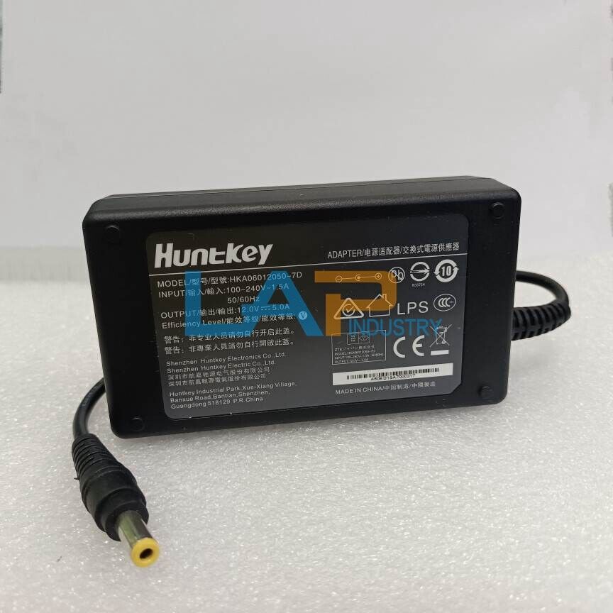 Huntkey HKA06012050-7D Power Adapter 12V 5A, Input 100-240V 1.5A - HUNTKEY