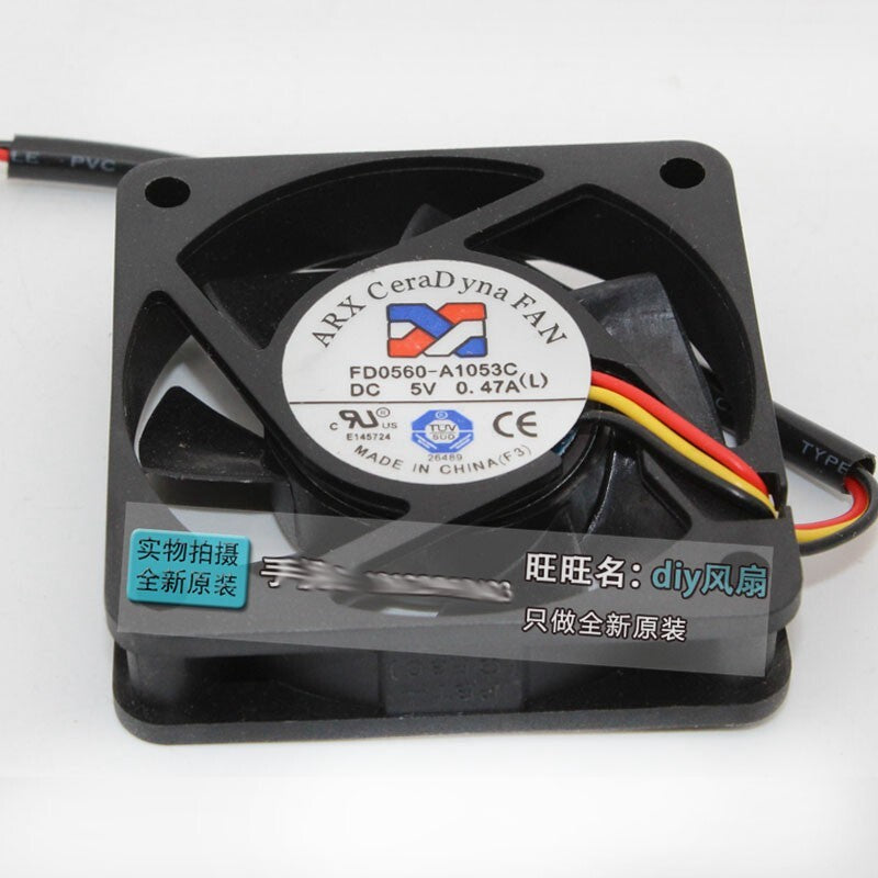 ARX CeraDyna FAN FD0560-A1053C 5V 0.47A 6015 6cm Switch Cooling Fan