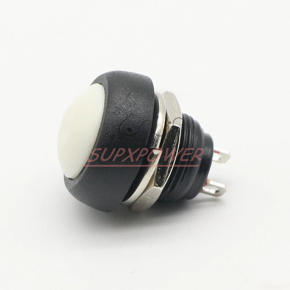 1PCS White 12mm Waterproof momentary Push button Switch Mini Round Switch