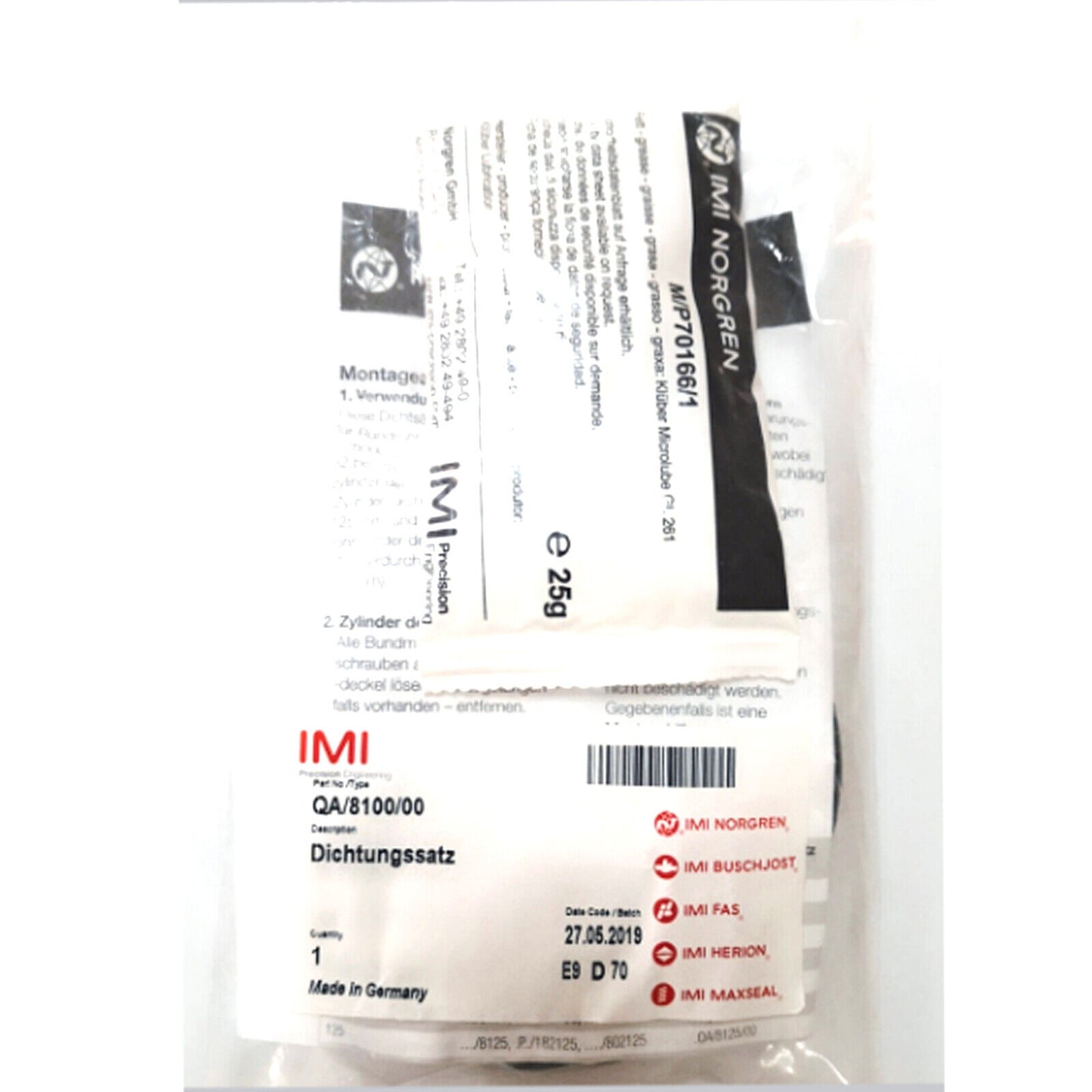 NORGREN Cylinder Service Kit QA/8100/00 - NORGREN