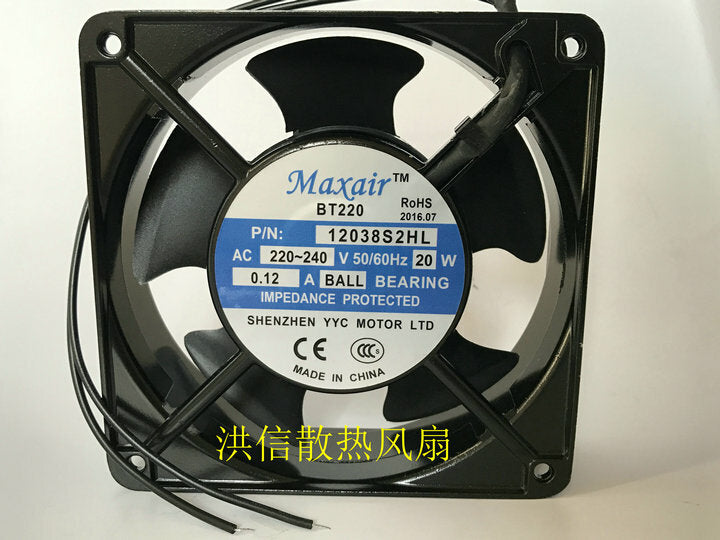 1pcs  Maxair BT220 12038S2HL AC220-240V 20W 0.12A AC cooling fan