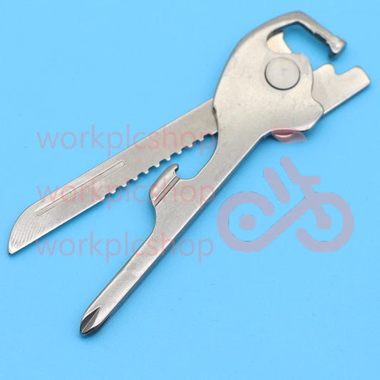 10P 6-in-1 Utili Key Tool Keyring Keychain Gadgets Multifunction Stainless Steel