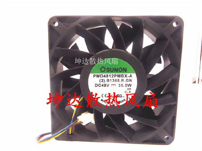 1pcs SUNON PMD4812PMBX-A 48V 35.5W 12038 4-wire 12CM cooling fan