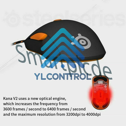 steelseries kana v2 ergonomic photoelectric wired gaming mouse cpi switch