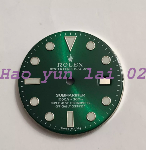 1PC 3135mm Watch black green water ghost dial for 2836 2824 3135 movement