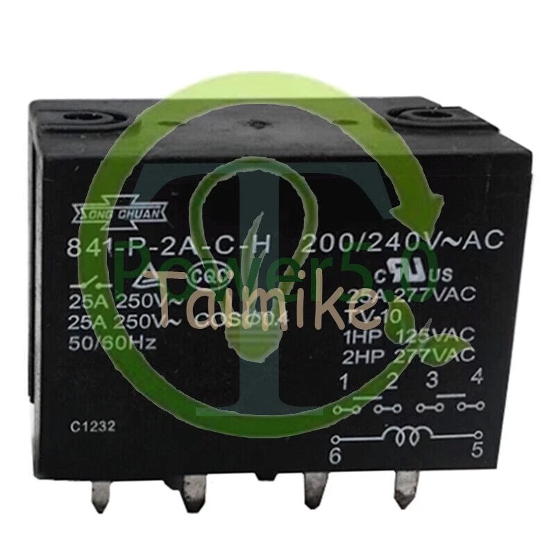 1PC SONG CHUAN 841-P-2A-C-H 200-240VAC Power Relay 6Pins~