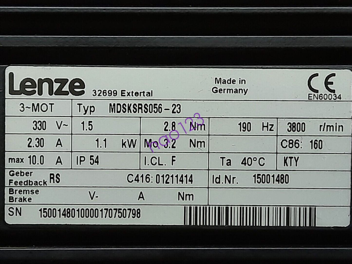 1 PCS MDSKSRS056-23 LENZE Servo Motor In Box - LENZE