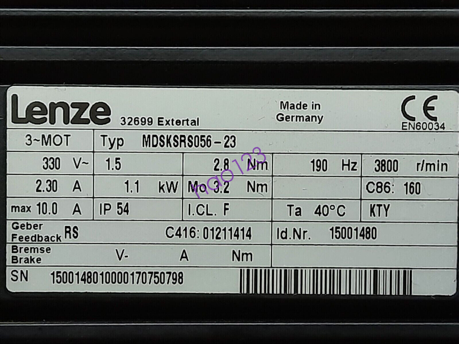 1 PCS MDSKSRS056-23 LENZE Servo Motor In Box - LENZE
