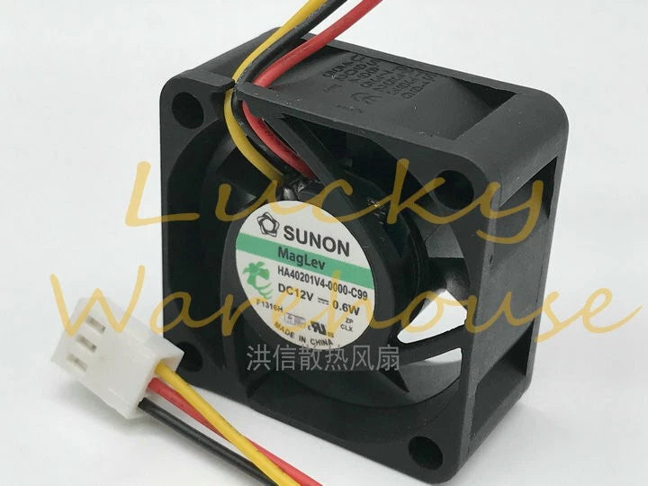 SUNON HA40201V4-0000-C99 4 cm 12V 0.6W 3-wire ultra-quiet cooling fan