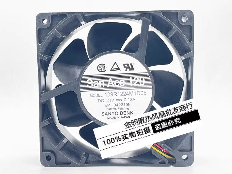 Sanyo 12CM 109R1224M1D05 24V 0.12A DC Inverter Cooling Fan